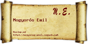 Mogyorós Emil névjegykártya