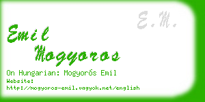 emil mogyoros business card